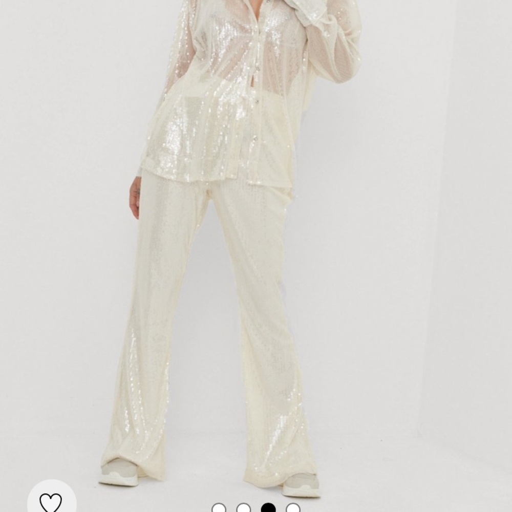 Sequin High Waisted Fit-and-Flare pants from Nasty Gal